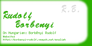 rudolf borbenyi business card