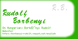 rudolf borbenyi business card